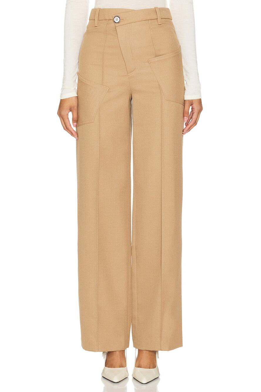 Camila Coelho Tailored Dark Taupe Mimi Trousers Size XS